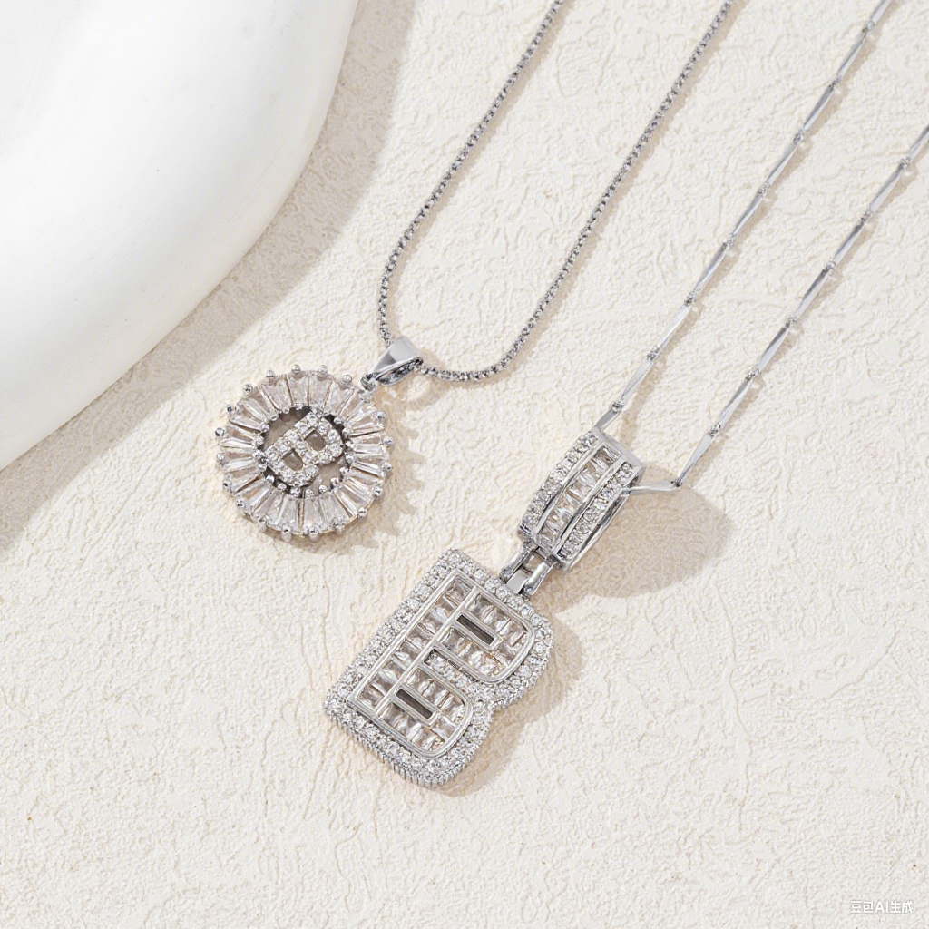 2 Count initial Letter Necklace Set with Zirconia Stones | Golden/Silver Bubble Necklaces for Women | Iced Out Necklace For Men | Anniversary Gift | Letter Alphabet Necklace Zircon Stone pendant necklace initial zirconia stone dealsforyoudays