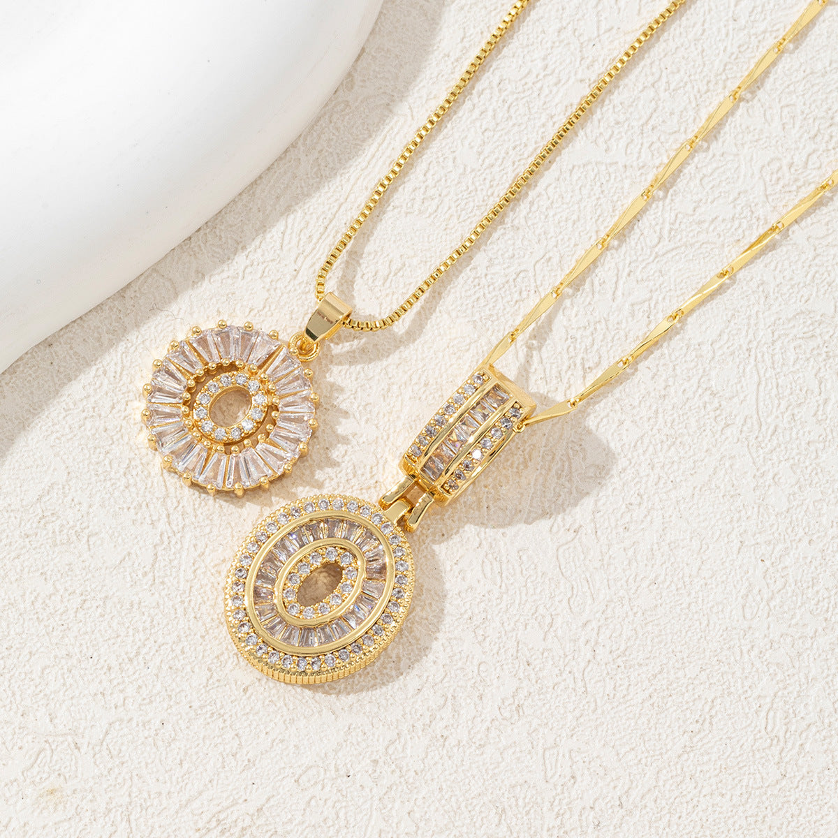 2 Count initial Letter Necklace Set with Zirconia Stones | Golden/Silver Bubble Necklaces for Women | Iced Out Necklace For Men | Anniversary Gift | Letter Alphabet Necklace Zircon Stone pendant necklace initial zirconia stone dealsforyoudays